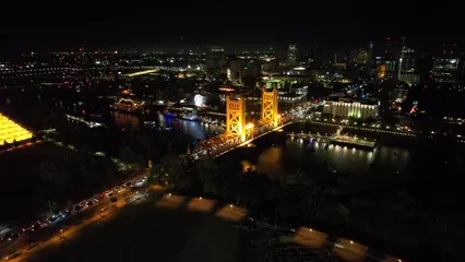 Horizontal video: Sacramento at night 11736786. Duration: 18 seconds. Resolution: 1920x1080