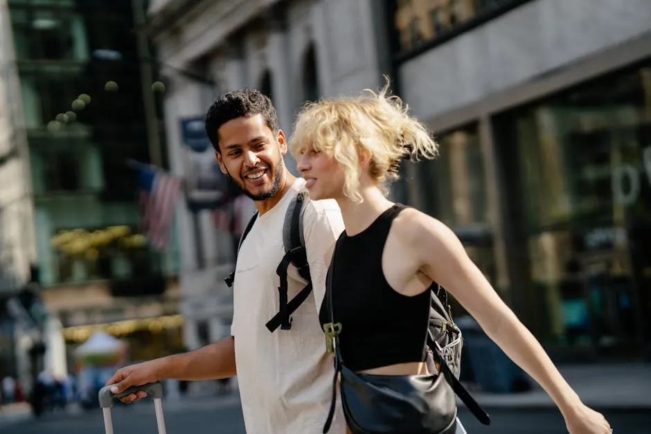 Smiling Couple on a City Street