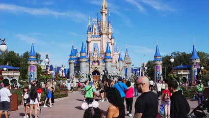 Horizontal video: Disney castle 19550415. Duration: 9 seconds. Resolution: 3840x2160