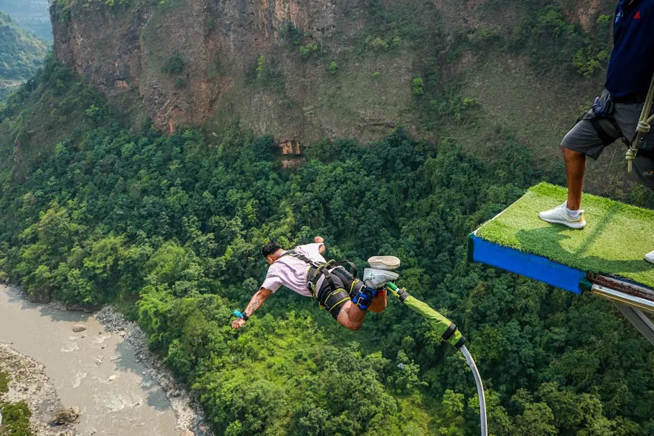 Man Jumping Bungee