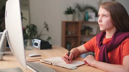 Horizontal video: Person during online class 4495931. Duration: 8 seconds. Resolution: 3840x2160