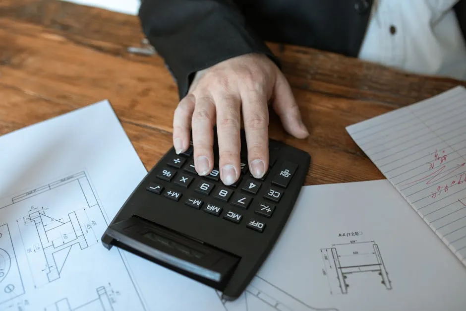 A Close-Up Shot of a Person Using a Calculator