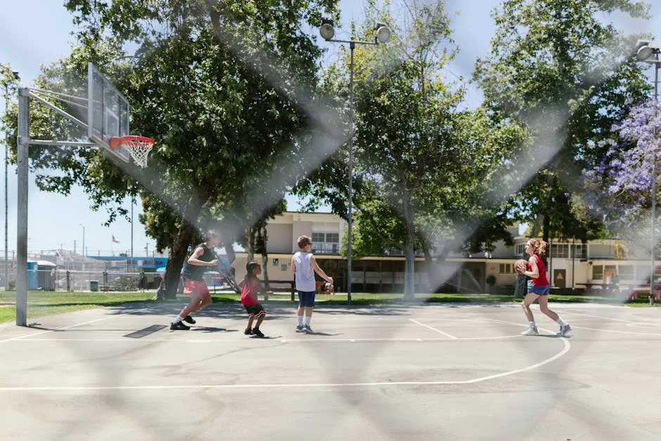 Children Playing Basketball
