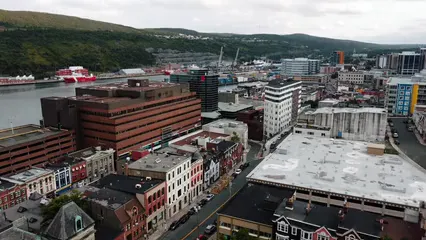 Horizontal video: Aerial footage in a city 8737370. Duration: 18 seconds. Resolution: 3840x2160
