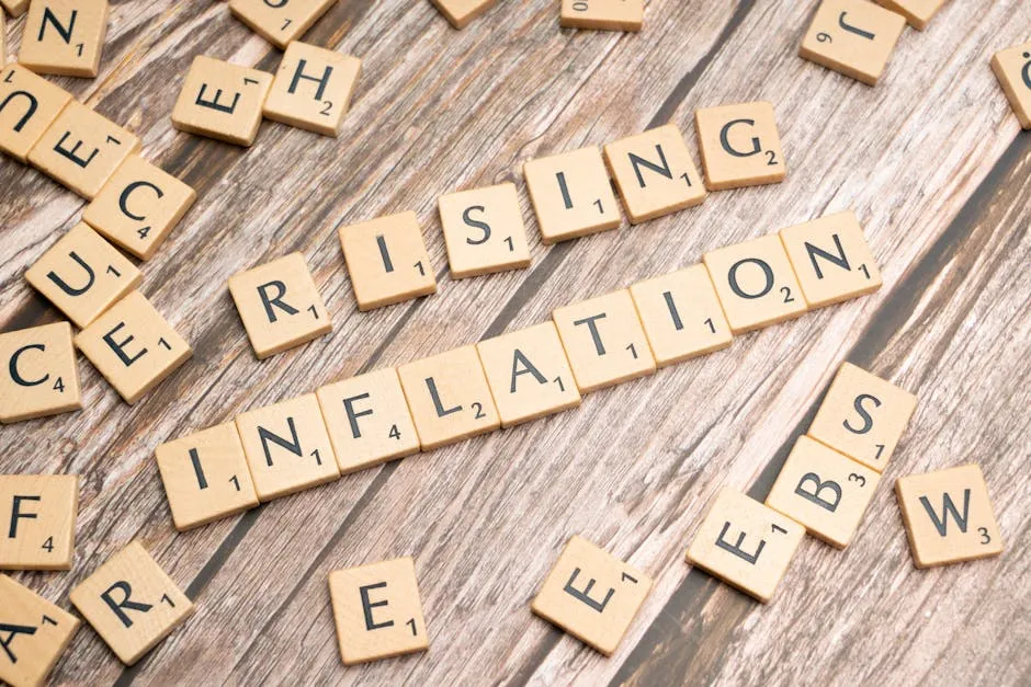 The word inflation written on wooden blocks