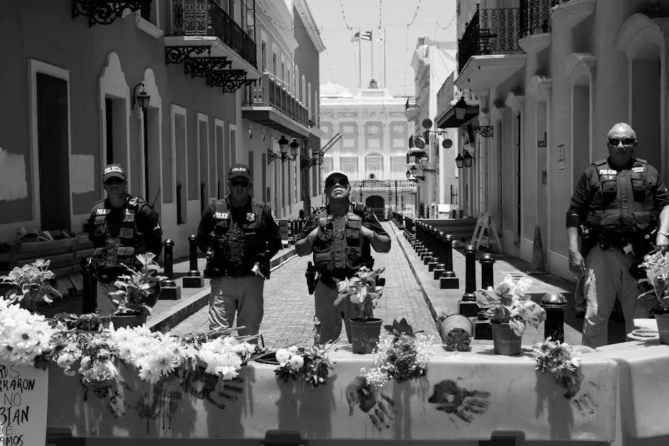 Military Personnel Standing Beside Barricade