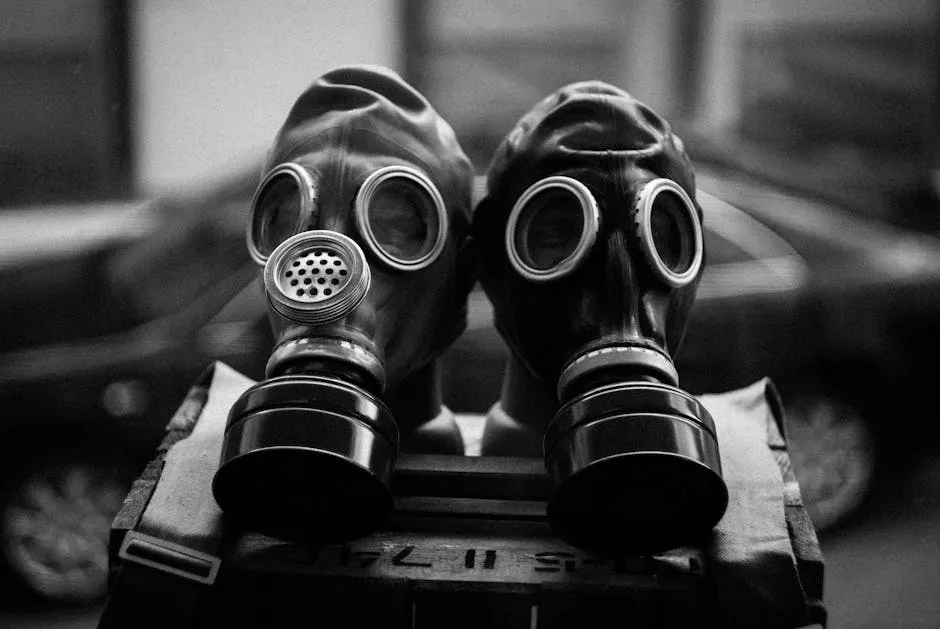 Close-up Photo of Gas Masks
