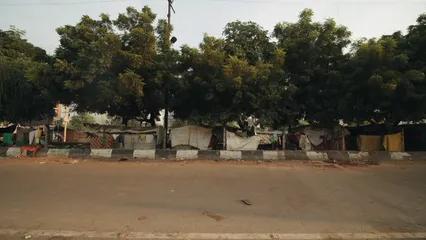 Horizontal video: Makeshift houses on the sidewalk 3696061. Duration: 21 seconds. Resolution: 1920x1080