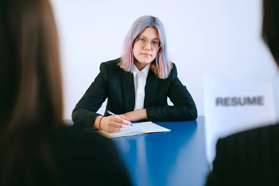 A Woman with Dyed Hair Writing on a Notebook