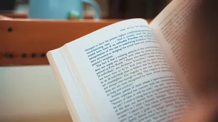 Horizontal video: A person reading a book 5699000. Duration: 23 seconds. Resolution: 3840x2160
