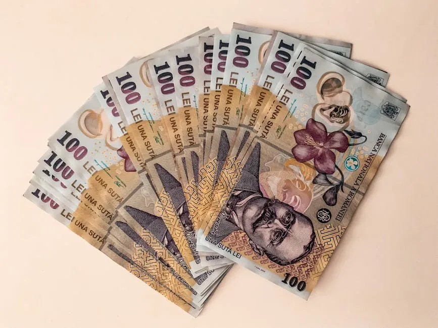Banknotes on the Beige Background