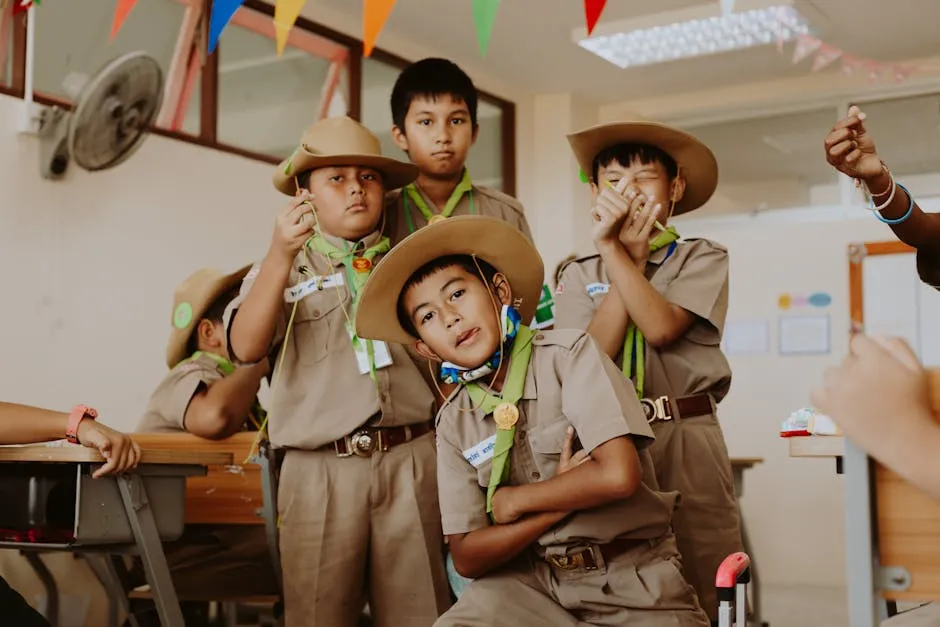 Boyscout Students in a Classroom