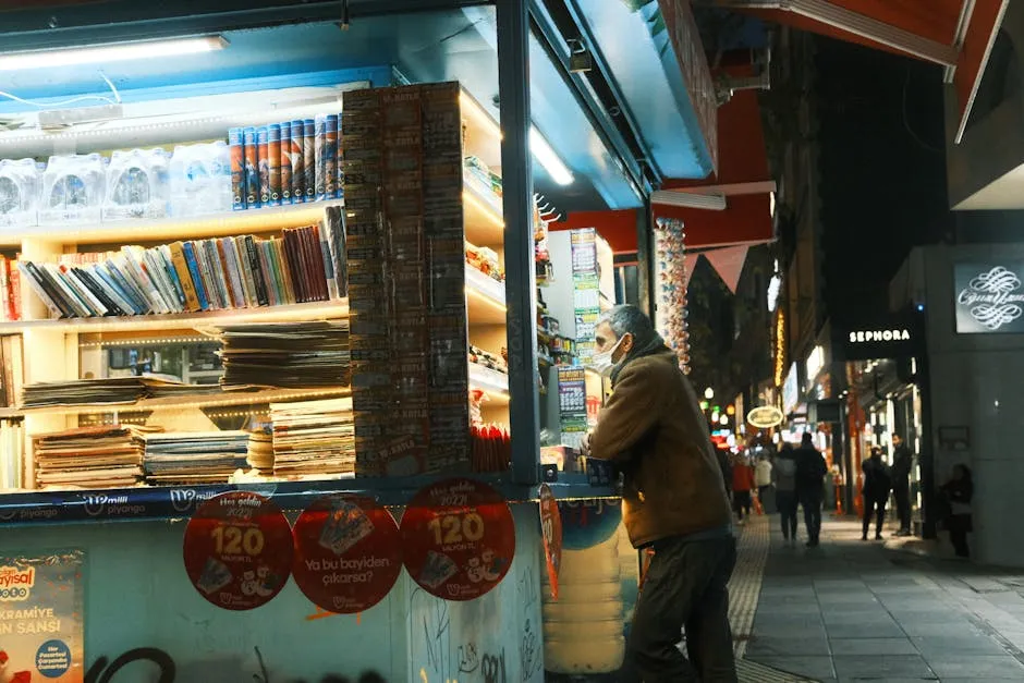 Man Standing at the Counter of a Store