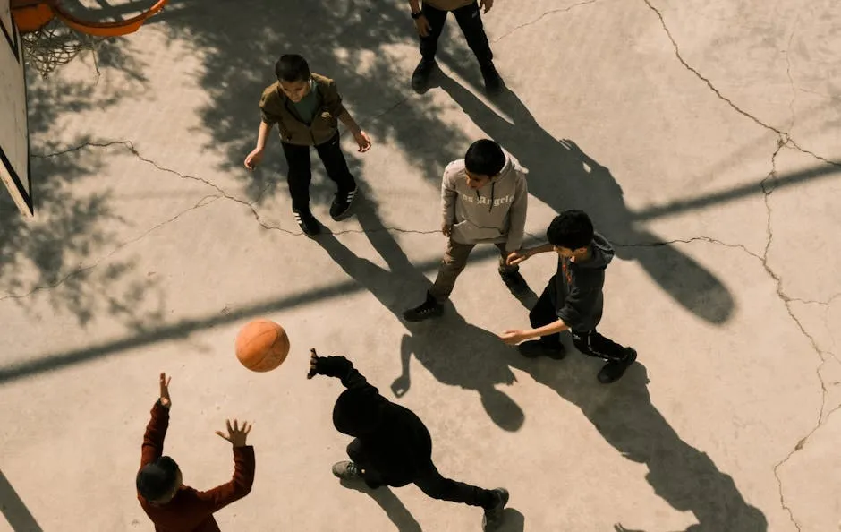 Boys Playing Basketball