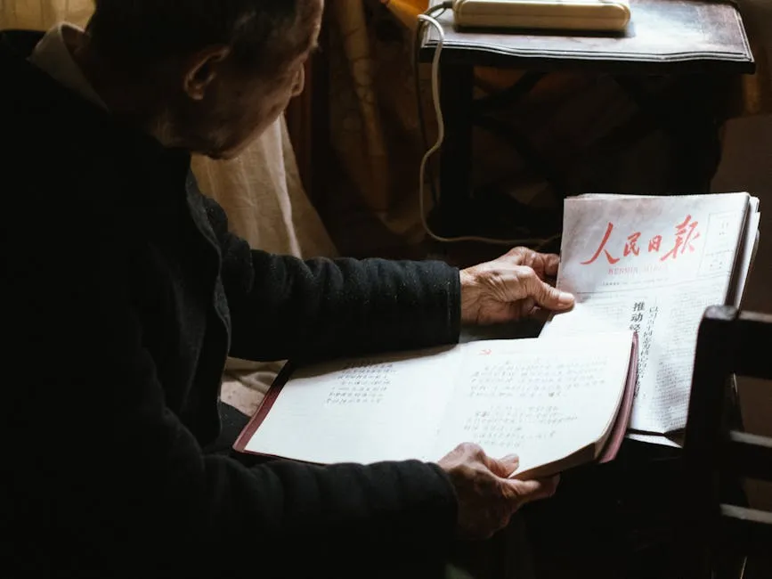 Man Sitting and Reading