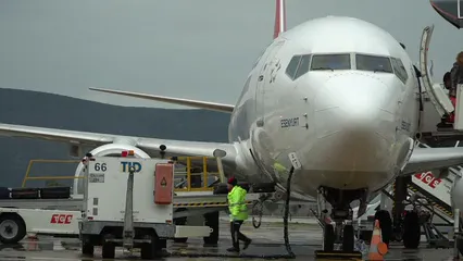 Horizontal video: Unloading baggage from the plane 3635248. Duration: 28 seconds. Resolution: 1920x1080