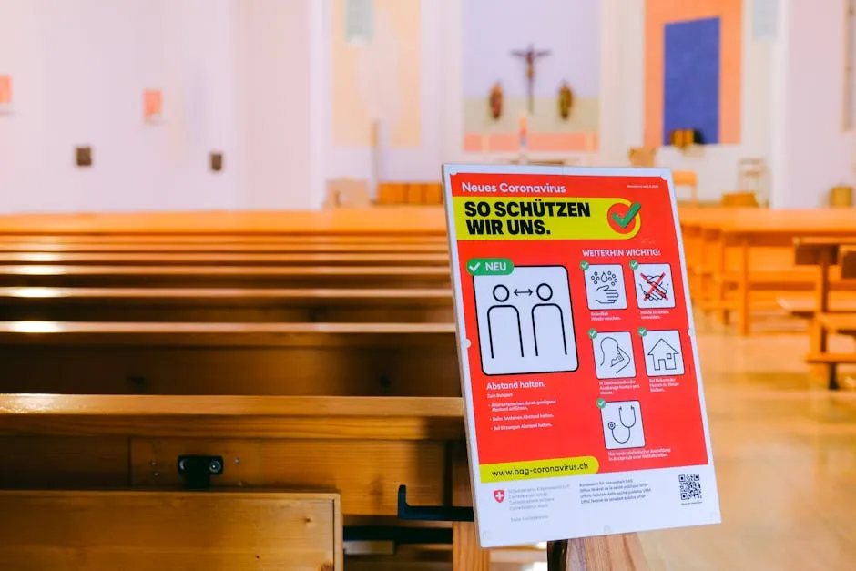 Warning Sign in Church