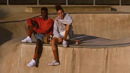 Horizontal video: Friends hanging out at the skate park 5155842. Duration: 10 seconds. Resolution: 3840x2160