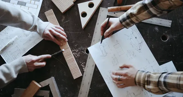 Horizontal video: A person writing on the blueprint 7484777. Duration: 19 seconds. Resolution: 4096x2160