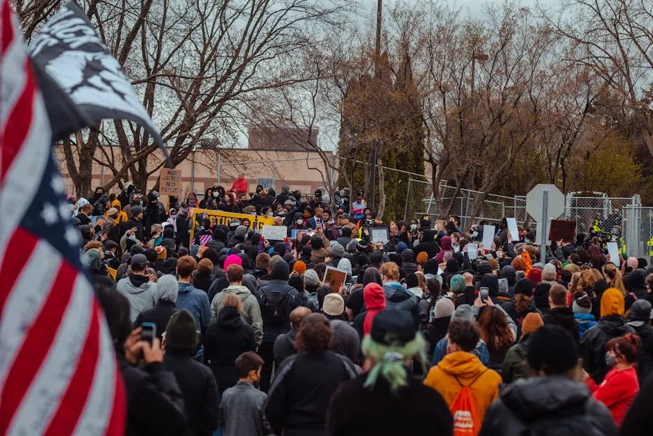 People Gathered Together on the Street