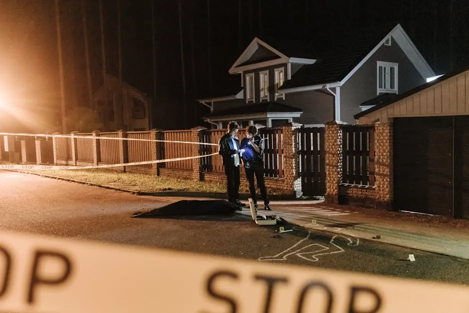 Police Investigators Working at the Crime Scene