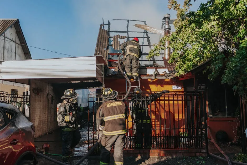 Firefighters Putting out a House