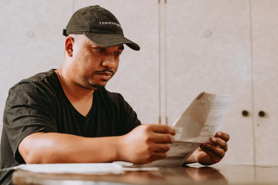 Father Looking at School Grades of his Child