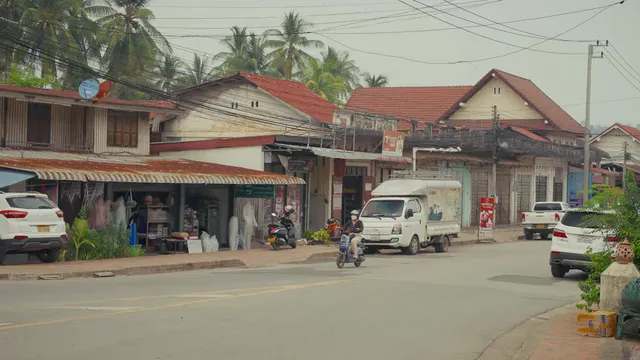 Horizontal video: Charming street scene in luang prabang laos 28824574. Duration: 4 seconds. Resolution: 3840x2160