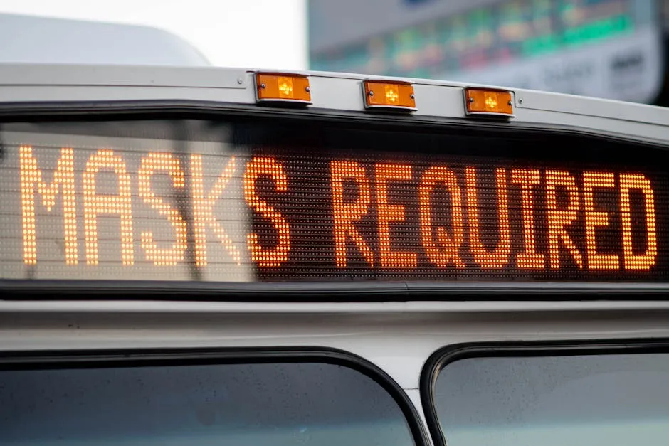 Close-Up Shot of Message on Bus 