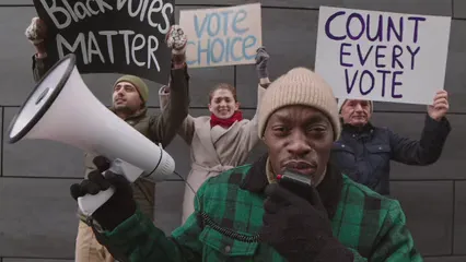 Horizontal video: People protesting on the street 7103564. Duration: 16 seconds. Resolution: 3840x2160