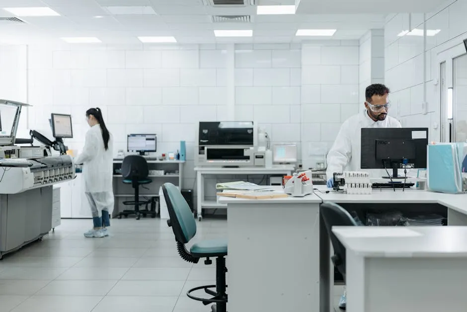 A Man and Woman Working in the Laboratory