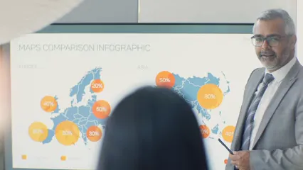 Horizontal video: Businessman presenting in a meeting 8461005. Duration: 8 seconds. Resolution: 3840x2160