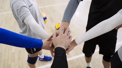 Horizontal video: People playing volleyball 6217123. Duration: 9 seconds. Resolution: 1920x1080