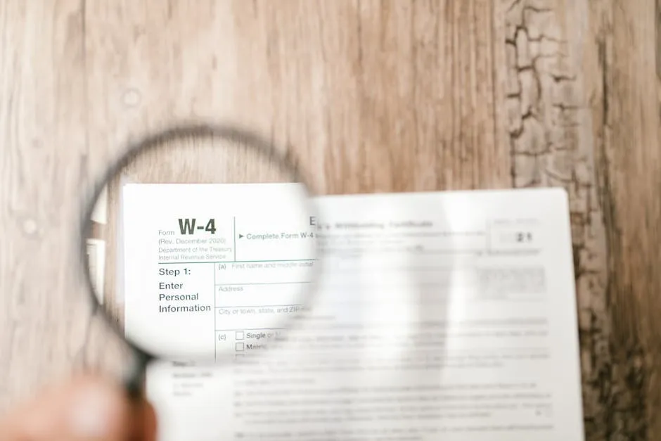 Close-Up Shot of a Document through a Magnifying Glass 