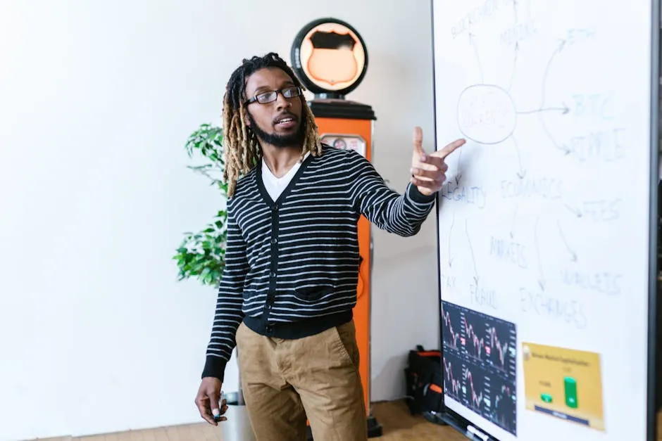 Man discussing on White Board