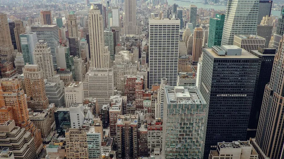 Aerial View of Manhattan's Iconic Skyline