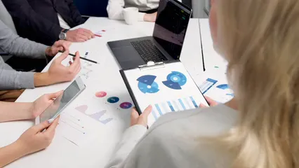 Horizontal video: A group of young professionals are discussing about graphs and statistics 5725952. Duration: 10 seconds. Resolution: 3840x2160