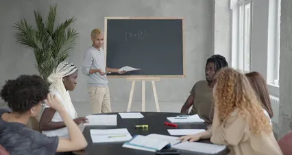 Horizontal video: Teacher teaching to a group of students 6218528. Duration: 30 seconds. Resolution: 4096x2160
