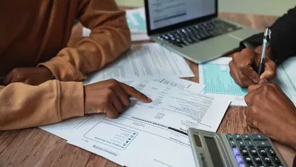 Horizontal video: A person explaining a document 7821854. Duration: 10 seconds. Resolution: 1920x1080