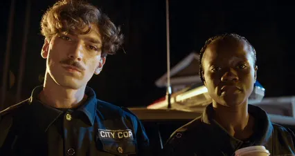 Horizontal video: Portrait of male and female police officers 10466491. Duration: 20 seconds. Resolution: 4096x2160