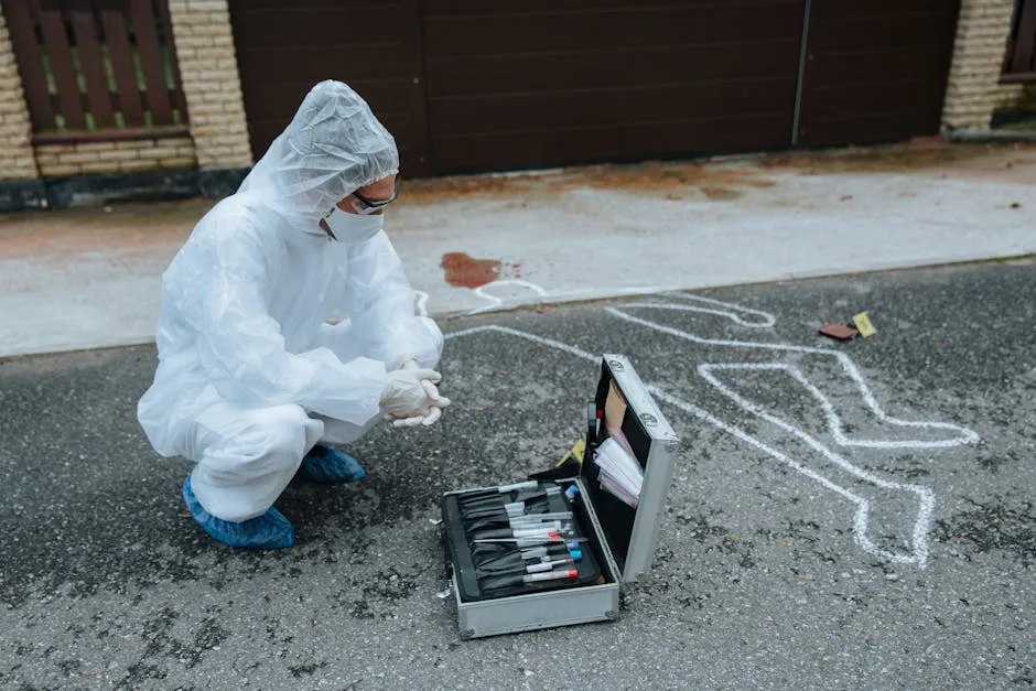 Investigator on Crime Scene