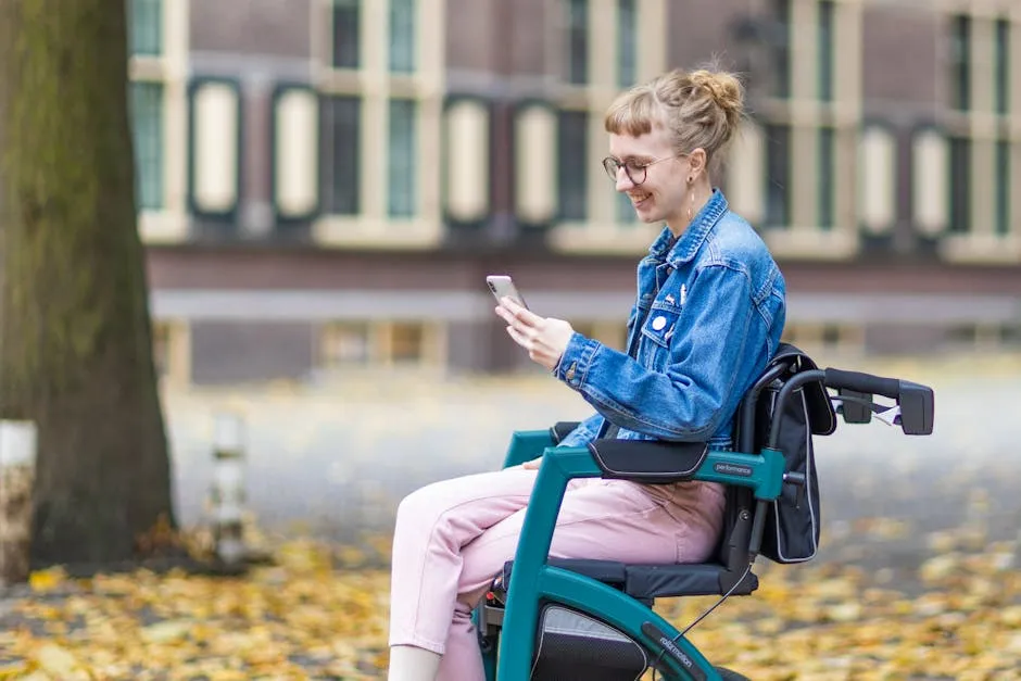 Smiling Girl in a Wheelchair