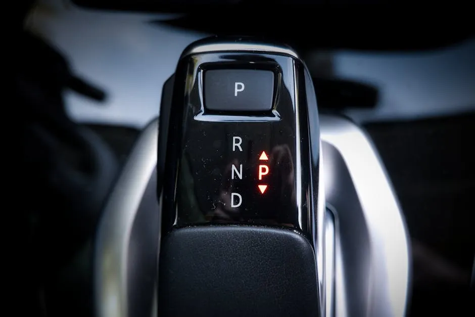 Close-up of Modern Automatic Gear Shifter