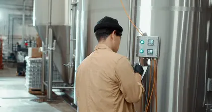Horizontal video: A man inspecting industrial tanks 5532879. Duration: 19 seconds. Resolution: 4096x2160