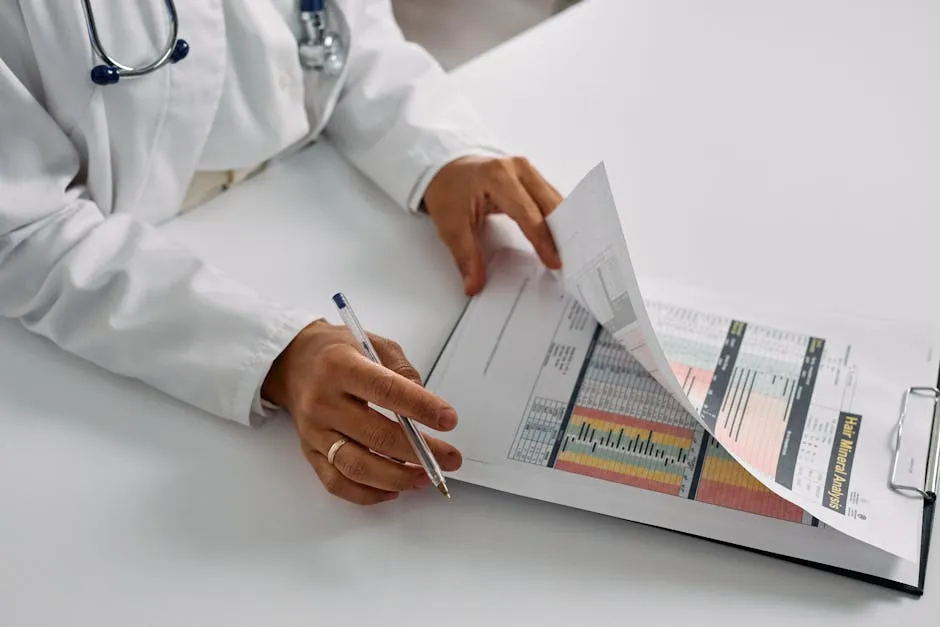 Hands of Doctor Holding Notepad and Pen