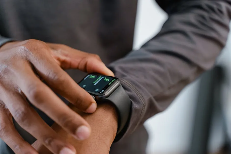 Close-Up Shot of a Person Using a Smartwatch