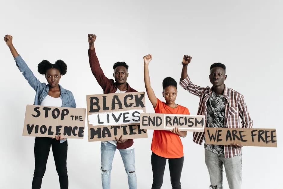 Group of People Protesting Against Racism