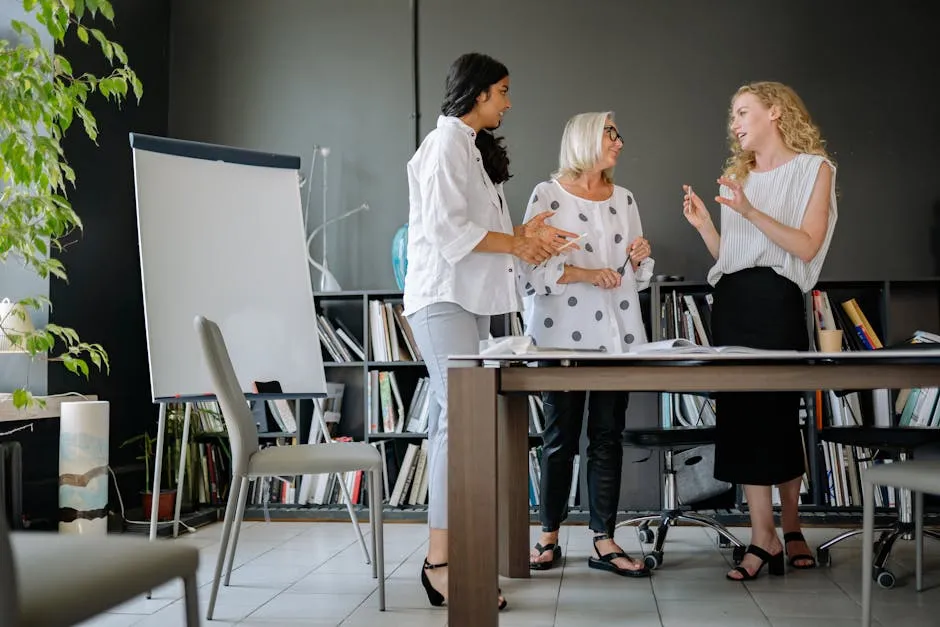 Women in the Meeting Room Having a Discussion