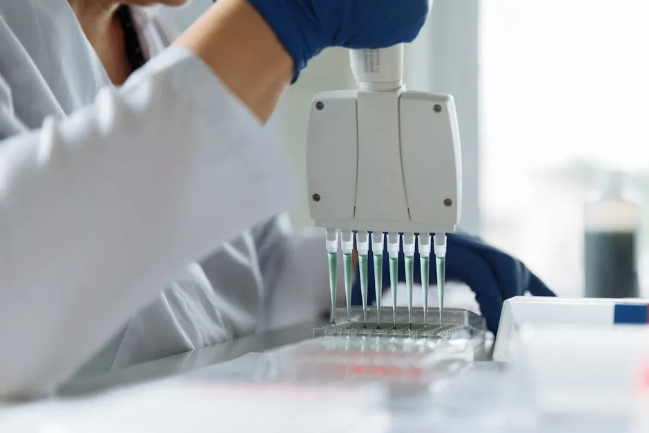 Scientist Holding a Pipette 