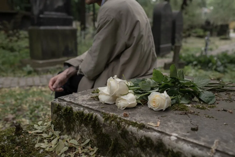 Close-up of Flowers on a Grave